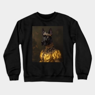 Medieval Elegance: Black Great Dane Princess Crewneck Sweatshirt